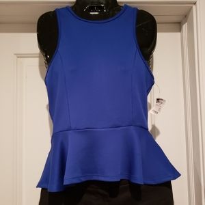 NWT Akira Peplum Top W/Zip Back